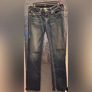 True Religion Blue Boot Cut Jeans with Subtle Fading B21